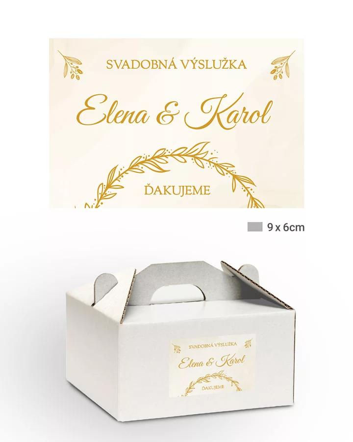 Svadobné samolepky na výslužky Zlatá chvíľa 1/3