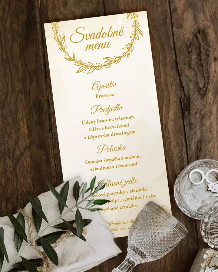 Svadobné menu - Elegantný motív 03 1/2
