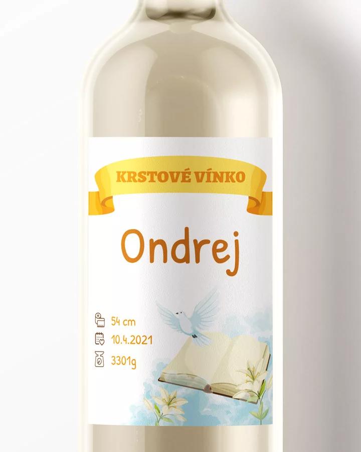 Etikety na víno a pálenku zo sviatosti krstu, prijímania, konfirmácie - motív 08