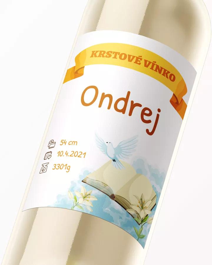 Etikety na víno a pálenku zo sviatosti krstu, prijímania, konfirmácie - motív 08 2/3