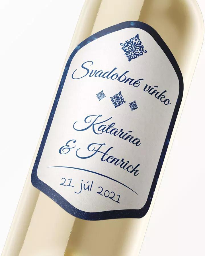 Svadobné etikety na víno / pálenku s motívom Royal 2/3