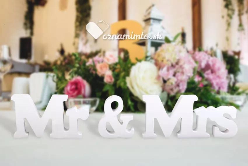 Mr & Mrs drevená dekorácia 1/2