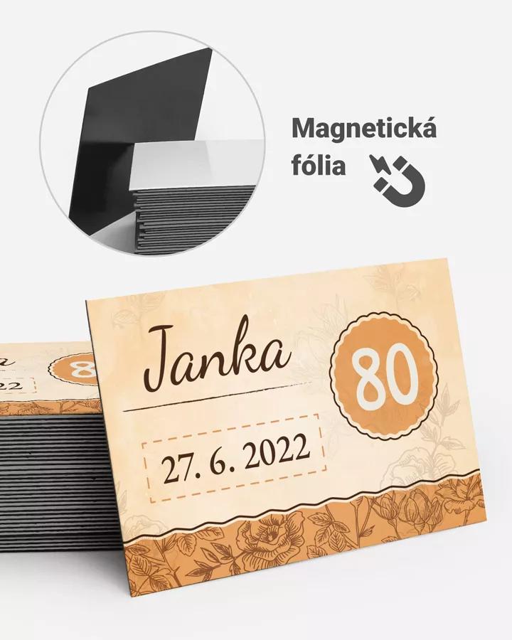 Pamätné magnetky z oslavy obdĺžnik - Vintage ruže