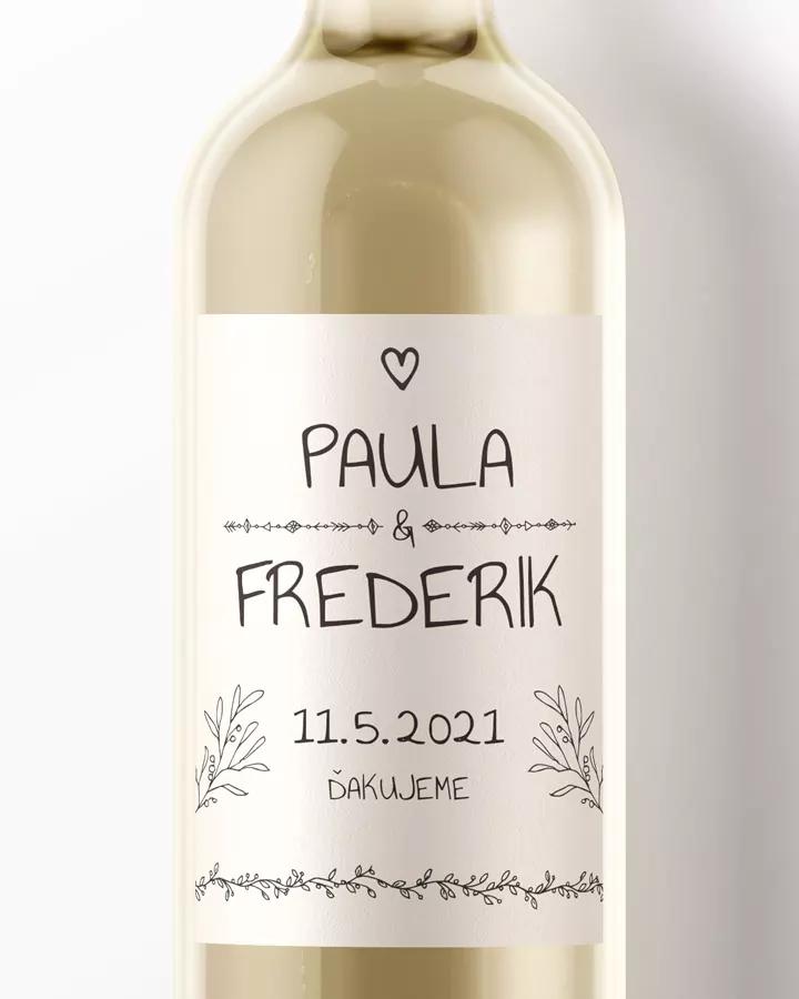 Svadobné etikety na víno / pálenku s Vintage motívom 03