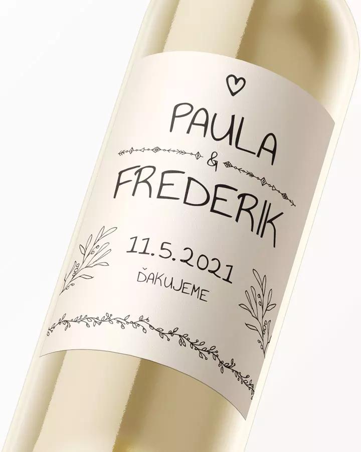 Svadobné etikety na víno / pálenku s Vintage motívom 03 2/3