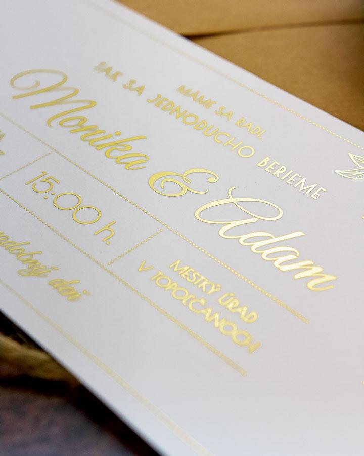 Metalické svadobné oznámenia - Elegantný motív 01 2/6