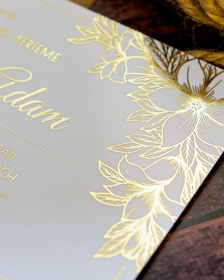 Metalické svadobné oznámenia - Elegantný motív 01 4/6