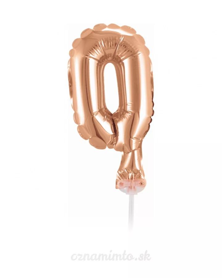 Zápich do torty balón číslo 0 ružovo zlatý 13 cm