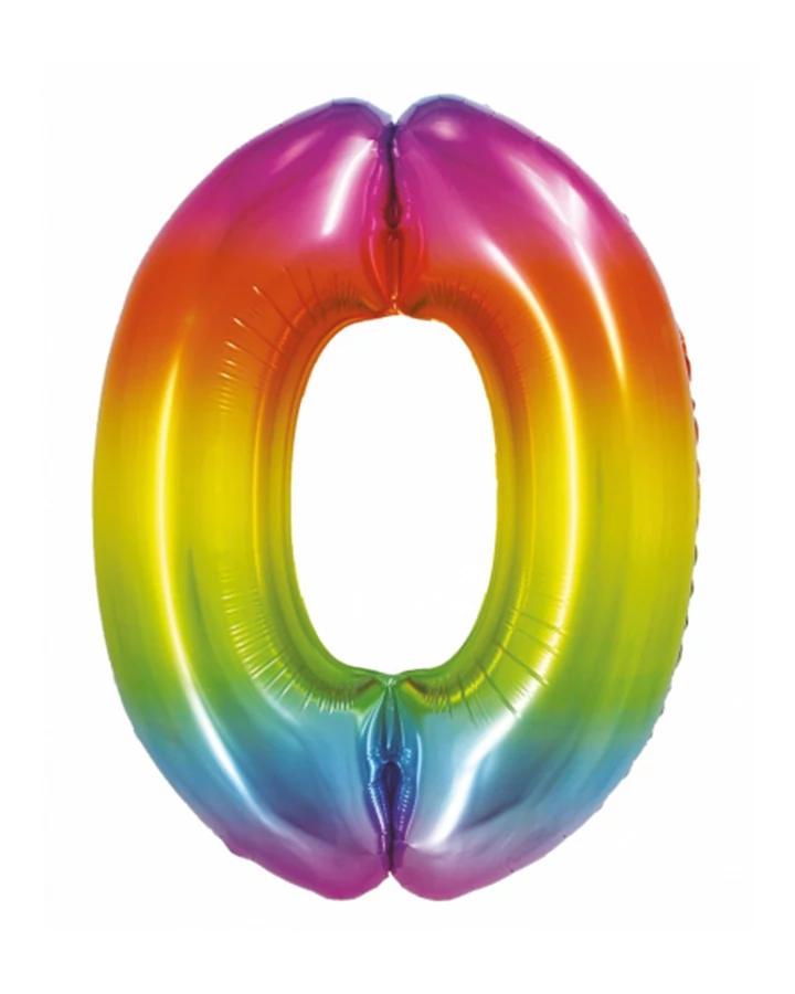 Balón číslo 0 dúhový veľký 76cm