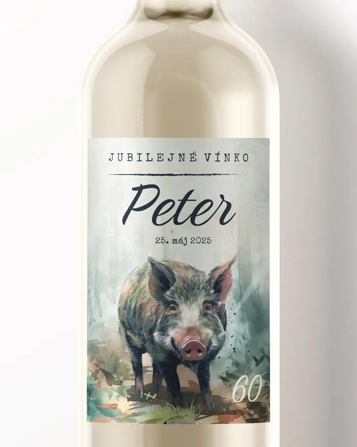Etikety na víno / pálenku motív Diviak 01