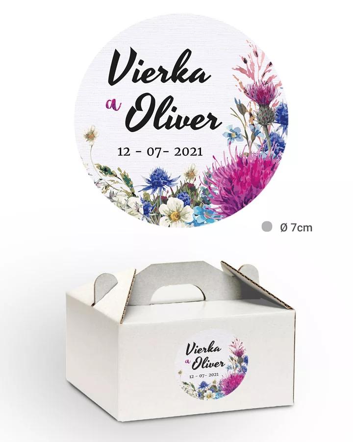 Nálepky na výslužky s pestrými poľnými kvetmi 2/3