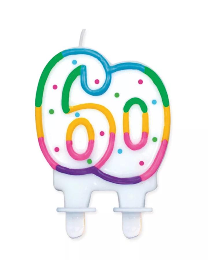 Tortová sviečka 60 dúhová