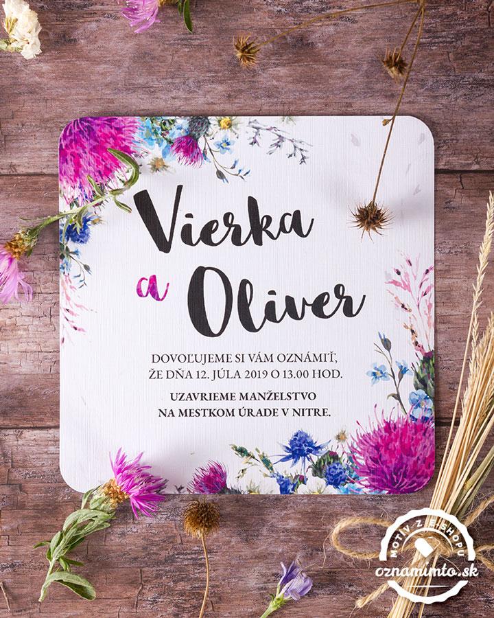 Svadobné oznámenia pestré Poľné kvety 1/8