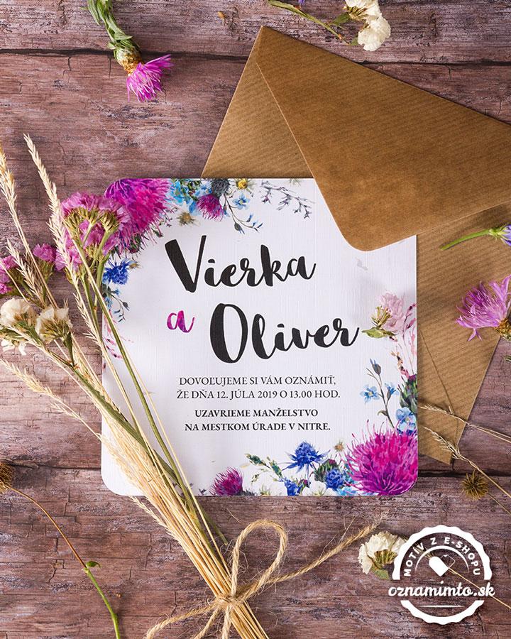 Svadobné oznámenia pestré Poľné kvety 2/8