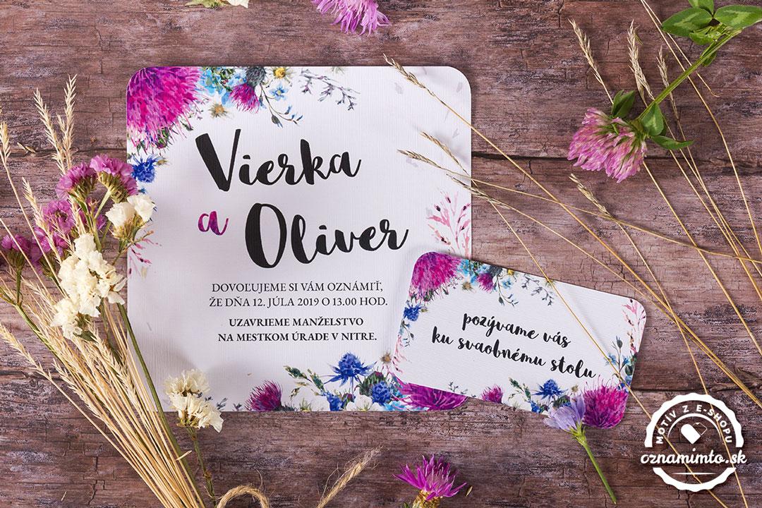 Svadobné oznámenia pestré Poľné kvety 4/8