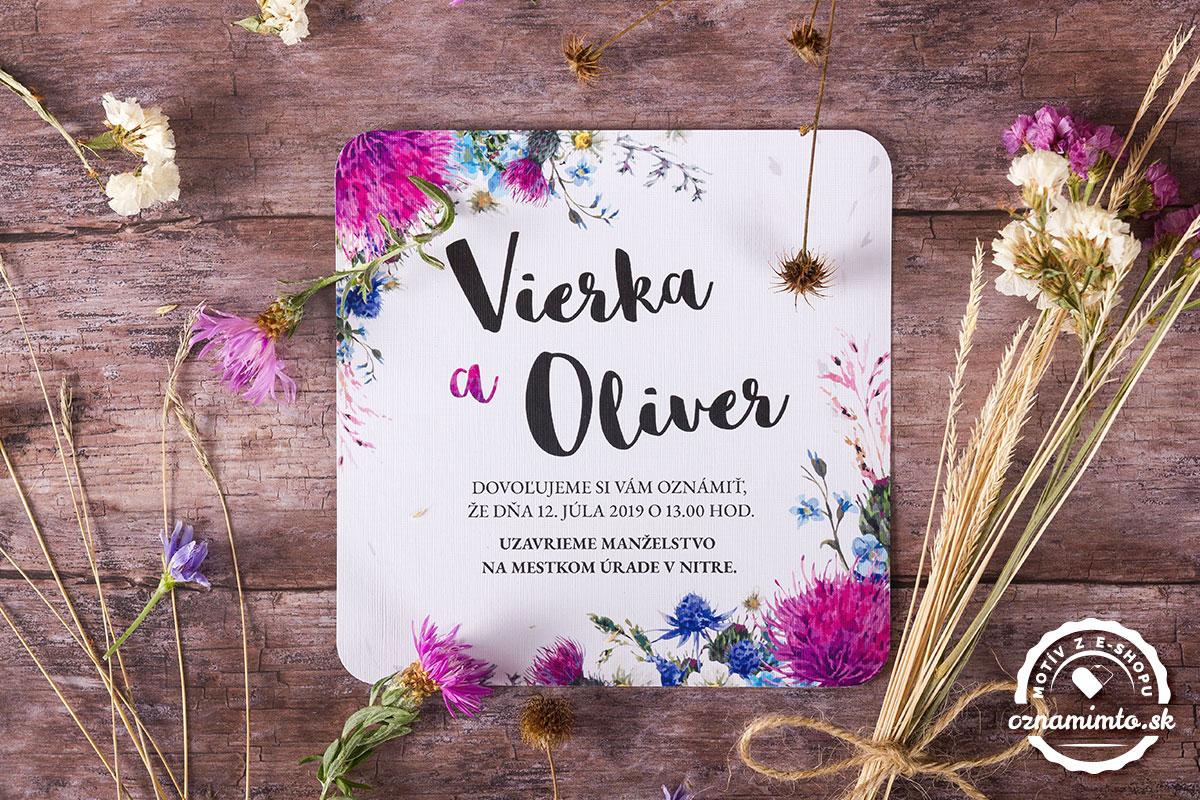 Svadobné oznámenia pestré Poľné kvety 5/8