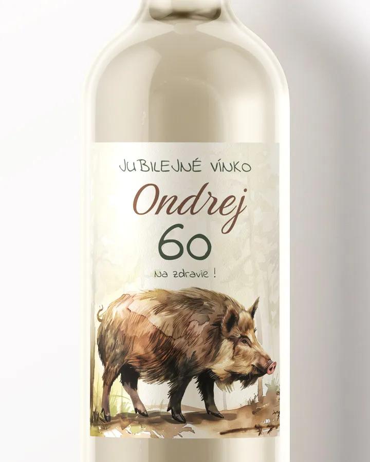 Etikety na víno / pálenku motív Diviak 02