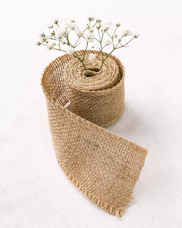 Jutová stuha čistá - š6cm 1/3