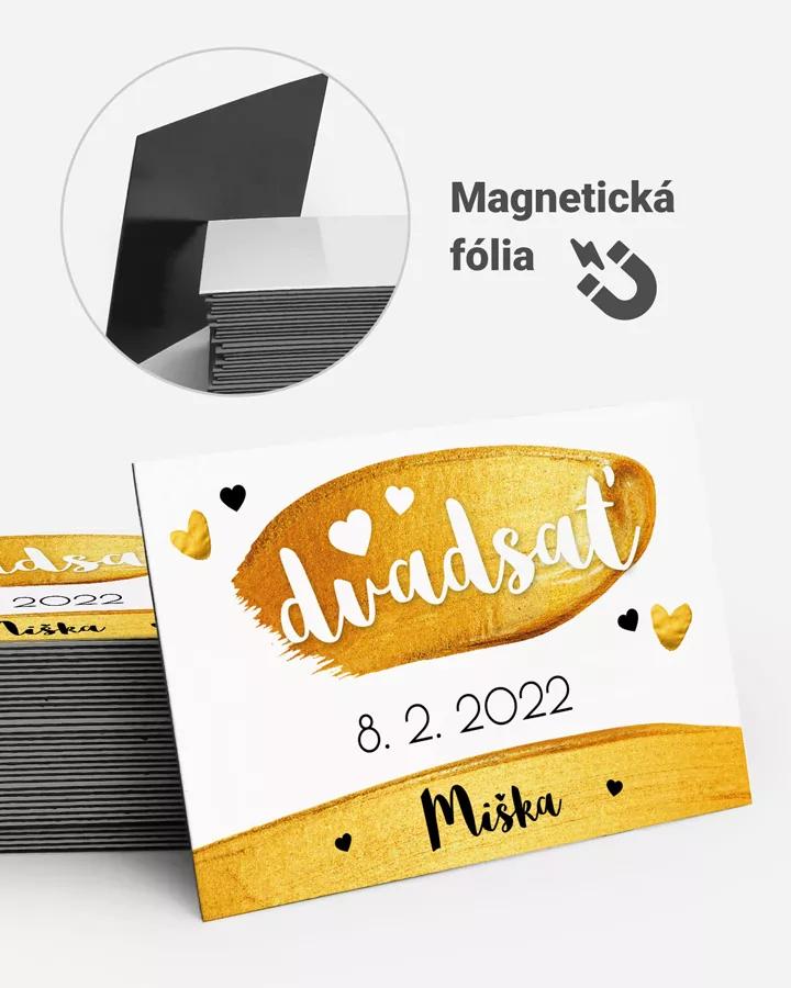 Pamätné magnetky z oslavy obdĺžnik - Zlatý motív