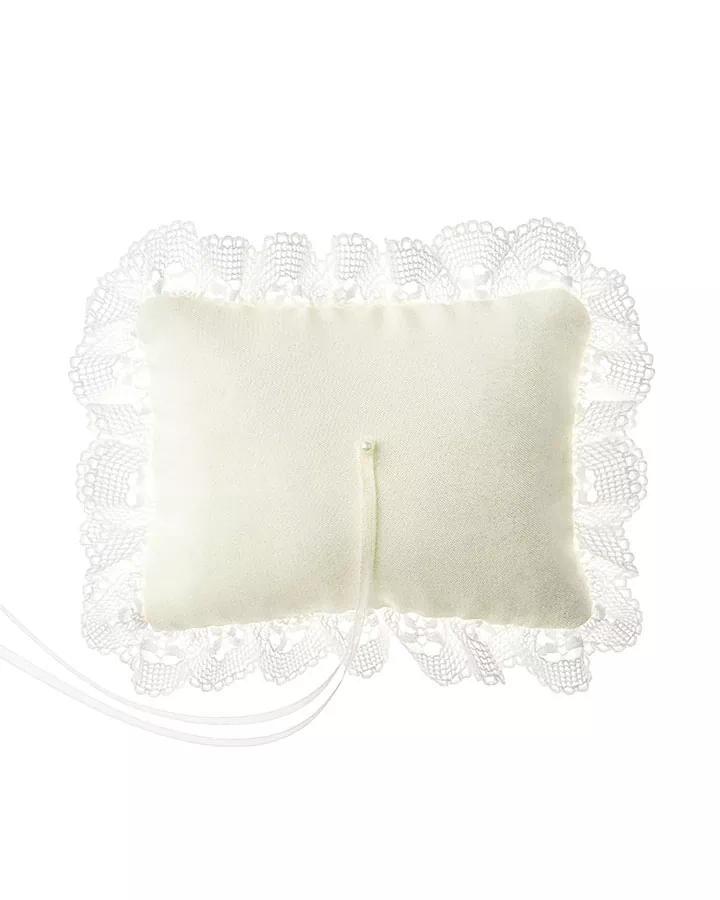 Krémový vankúšik na obrúčky s čipkou 1/3