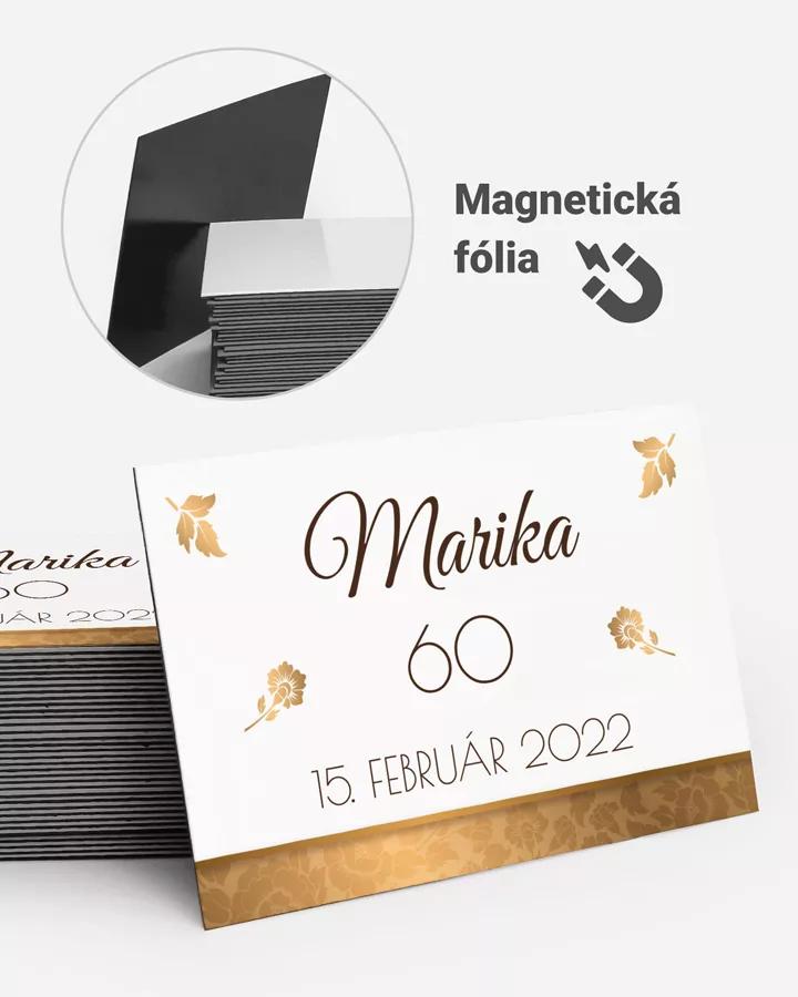 Pamätné magnetky z oslavy obdĺžnik - Zlatá ruža