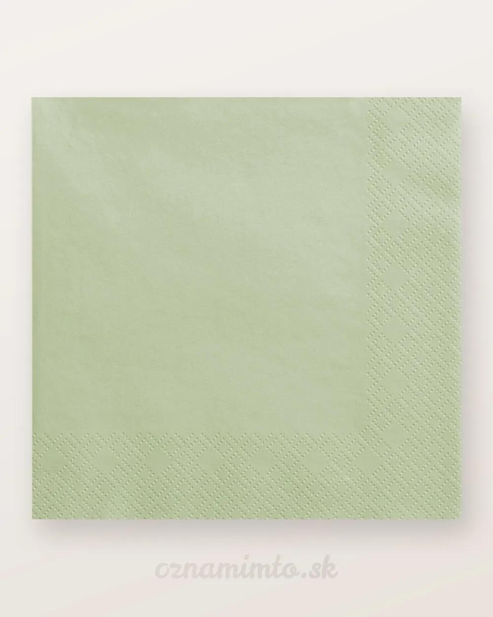 Sage green jednofarebné servítky