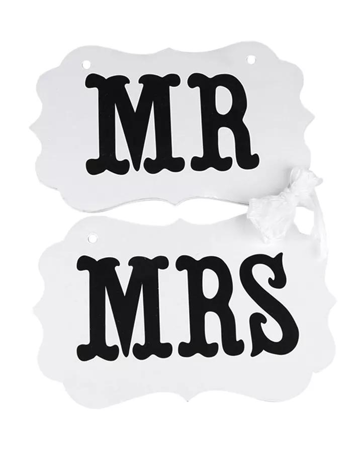 Tabuľky Mr & Mrs - svetlé