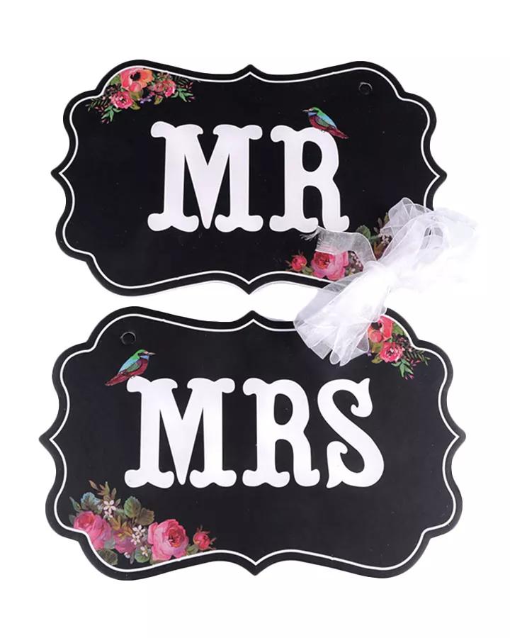 Tabuľky Mr & Mrs - tmavé