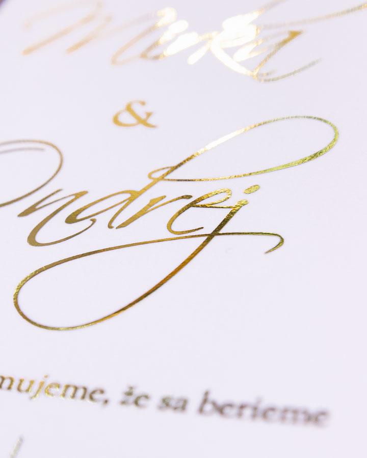 Metalické svadobné oznámenia - Elegantný motív 02 3/4