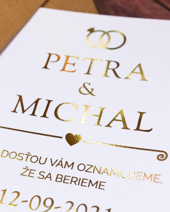 Metalické svadobné oznámenia - Elegantný motív 03 4/5