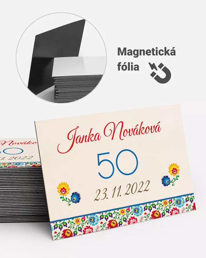 Pamätné magnetky z oslavy obdĺžnik - Ľudový motív 02