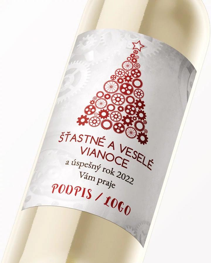 Vianočná etiketa na víno / pálenku - motív 22 2/3