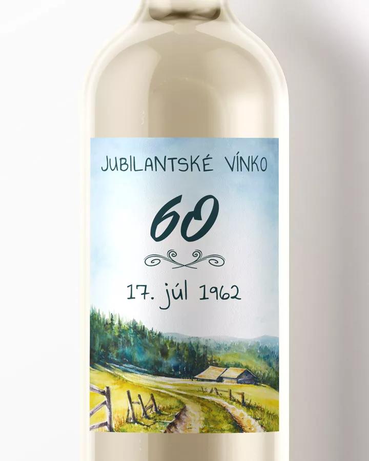 Etikety na víno / pálenku Ľudová krajinka