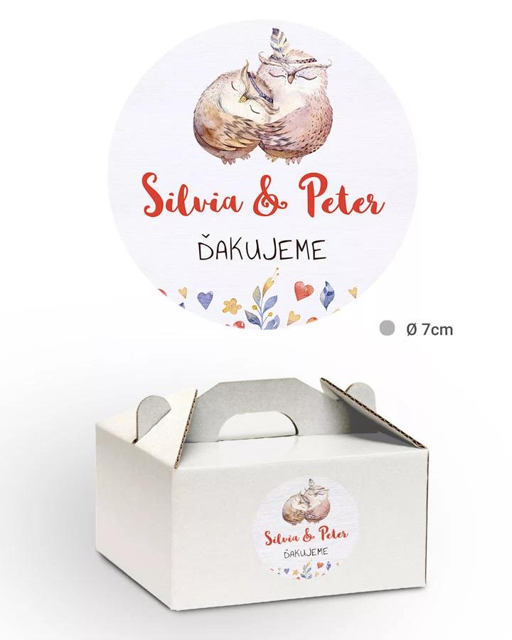 Nálepky na výslužky s motívom Sovičky 2/3