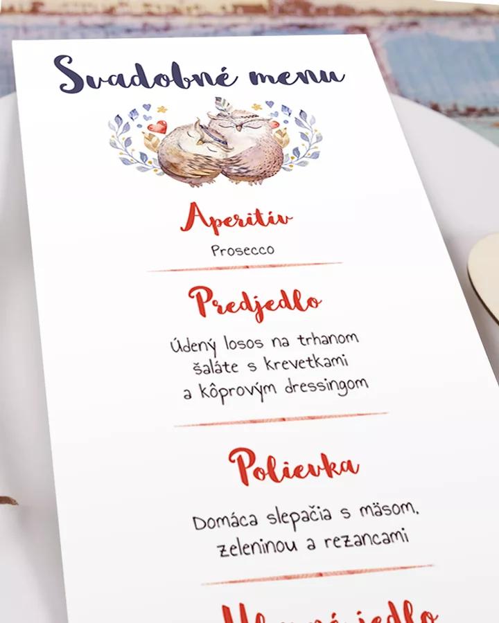 Svadobné menu - Sovičky 1/2