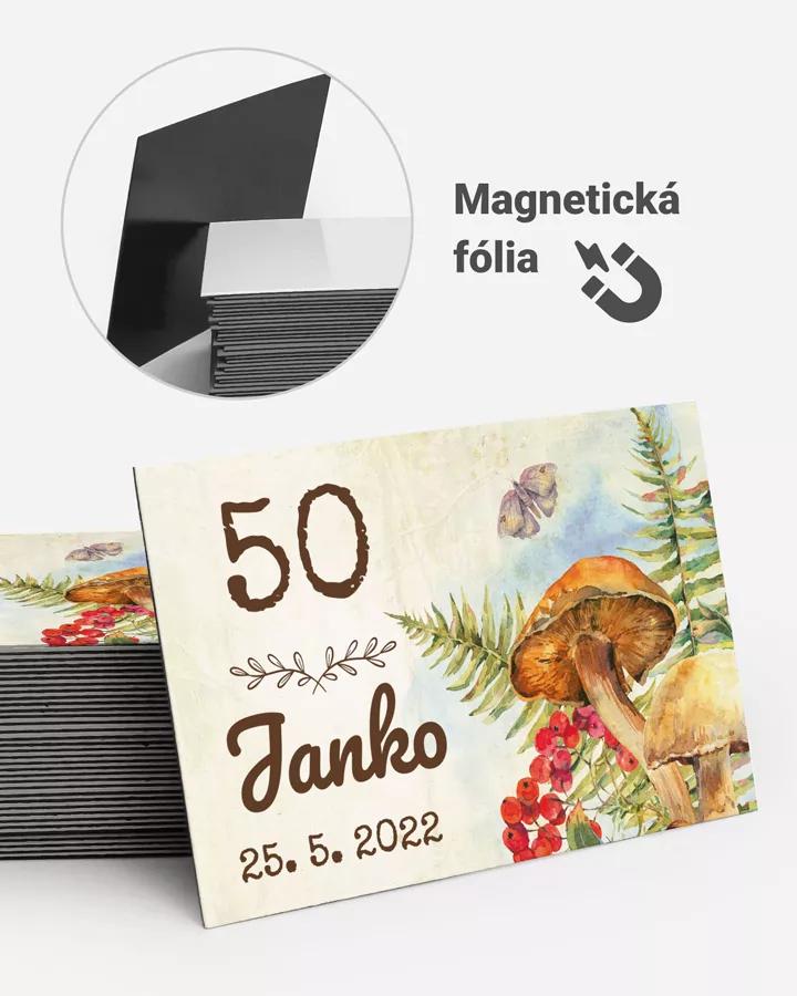Pamätné magnetky z oslavy obdĺžnik - Lesné huby