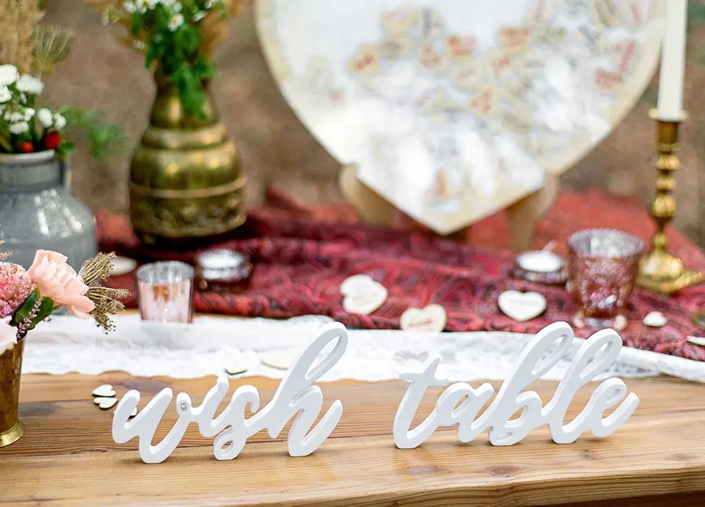 Nápis wish table drevená dekorácia 2/3