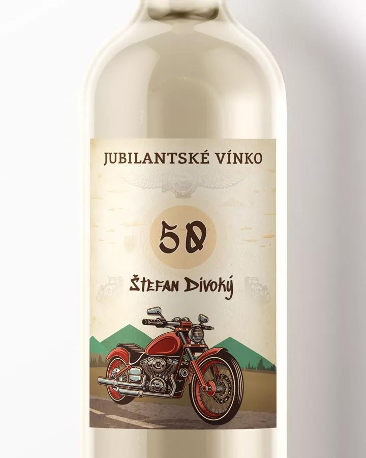 Etikety na víno / pálenku Retro motorka