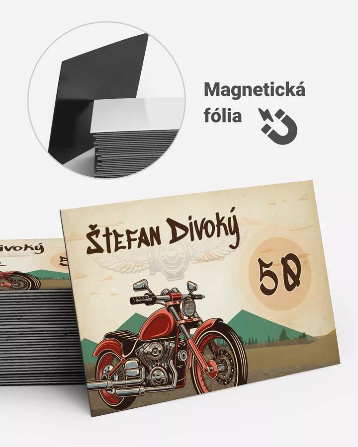 Pamätné magnetky z oslavy obdĺžnik - Retro motorka