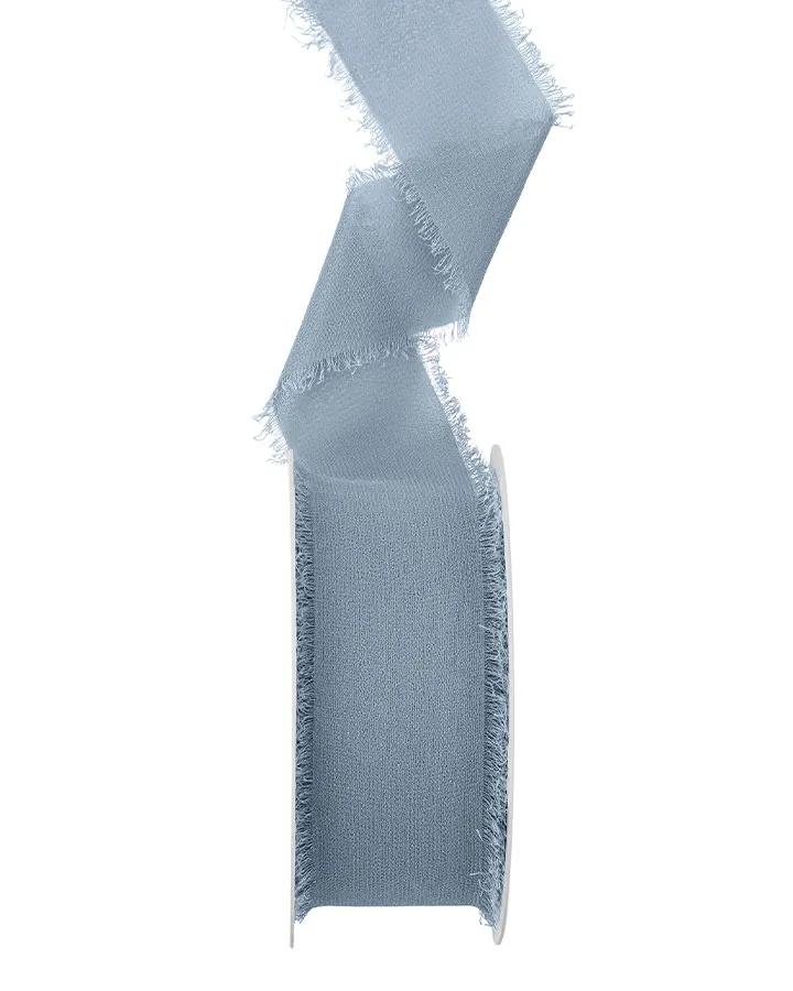 Šifónová stuha sivo modrá, šírka 4cm, návin 10m