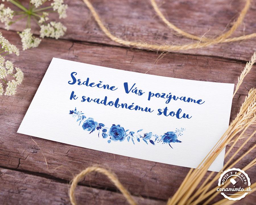 Svadobná pozvánka - Modré kvety 1/2