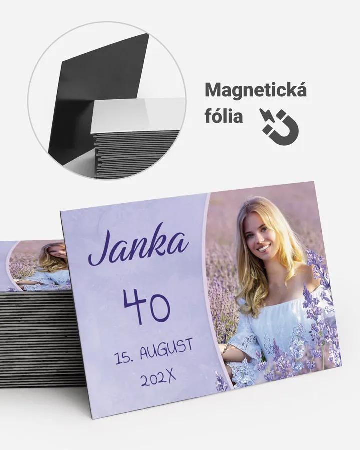 Pamätné magnetky z oslavy s fotkou - Levanduľa 01