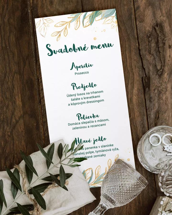 Svadobné menu - Greenery 02 1/2