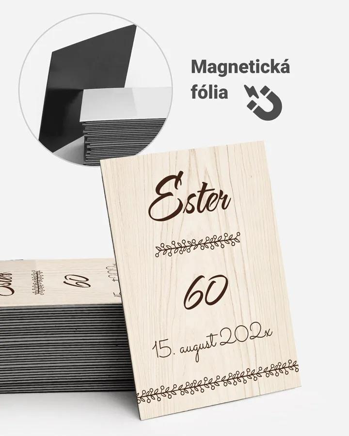 Pamätné magnetky z oslavy Svetlé drevo