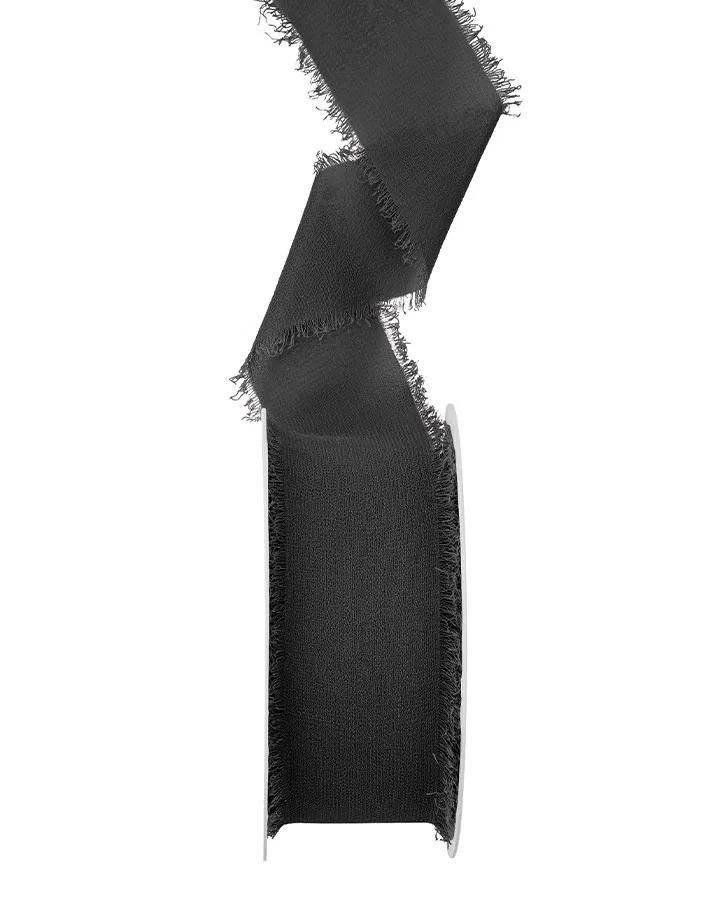 Šifónová stuha čierna, šírka 4cm, návin 10m