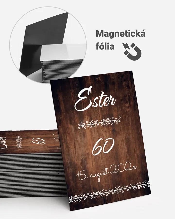 Pamätné magnetky z oslavy - Tmavé drevo