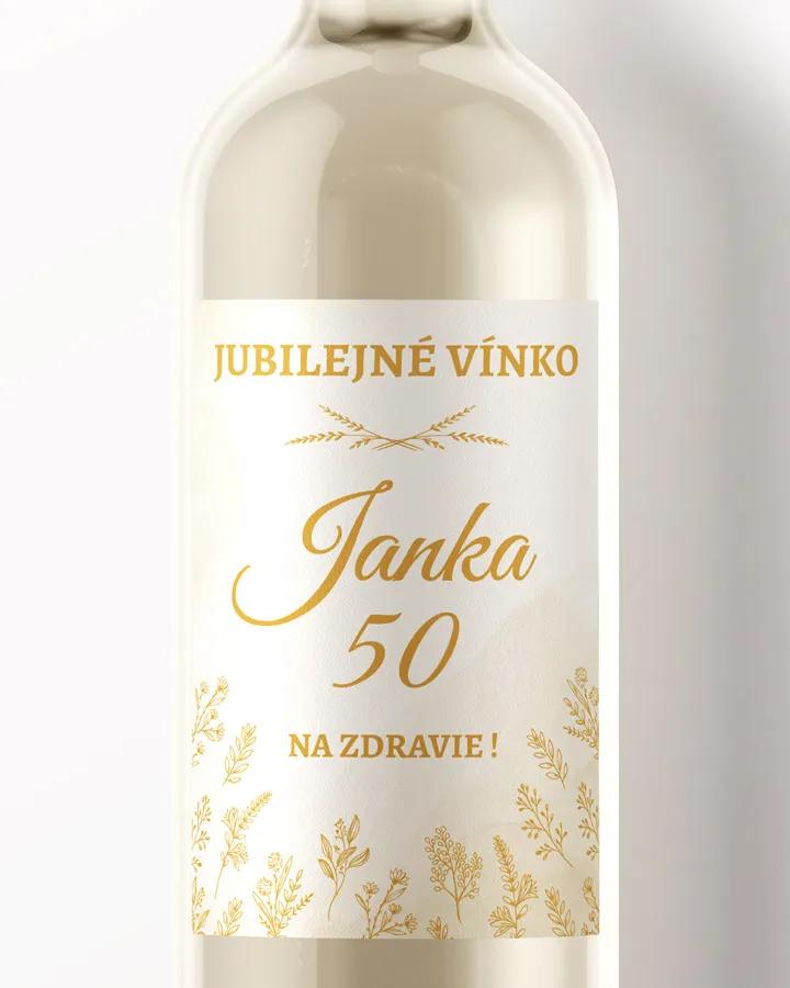 Etikety na víno / pálenku motív Zlaté kvety 02