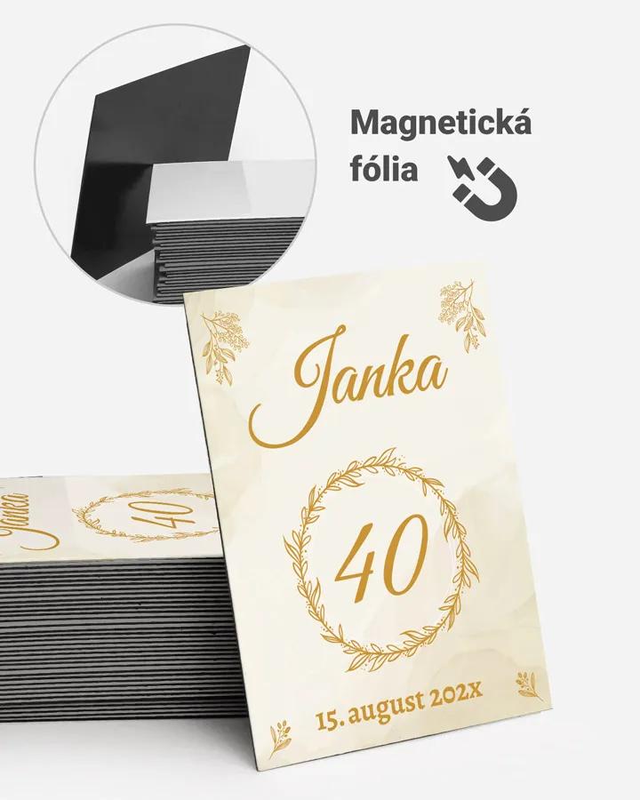 Pamätné magnetky z oslavy - Zlaté kvety 02