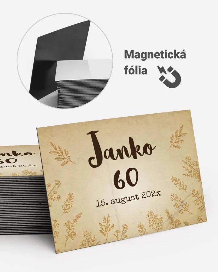 Pamätné magnetky z oslavy - Vintage kvety