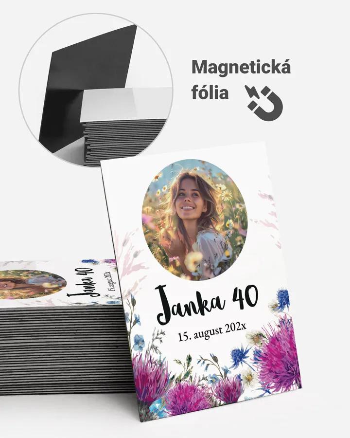 Pamätné magnetky z oslavy s fotkou - Poľné kvety 02